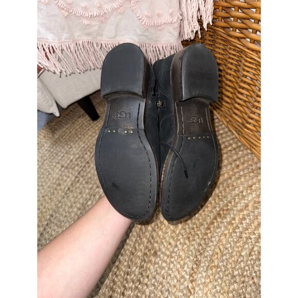 UGG Australia Marela suede lace-up combat boots in black size 9 - Picture 3 of 6